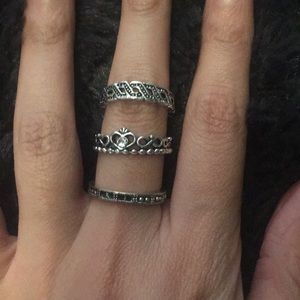Fashion rings, cute if stacked. $9 for all 3
